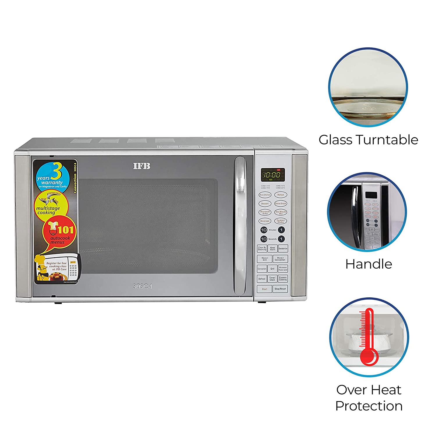 IFB 30 L Convection Microwave Oven (30SC4, Metallic Silver, with Starter Kit) IFB 30 L Convection Microwave Oven (30SC4, Metallic Silver, with Starter Kit)